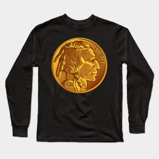 Vector American Buffalo gold coin Long Sleeve T-Shirt